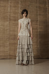 Mutedance 25 Spring/Summer Flower-dyed Short-sleeved Tunic Top MD-MD25SS10-hoary MD25SS09